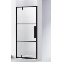 Van Rijn Nisdeur st04 aluminium profiel 6 mm helder glas 100x200 cm zwart frame