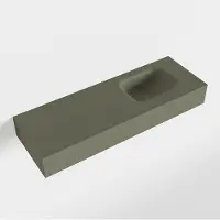 Mondiaz LEX Army vrijhangende solid surface wastafel 90cm. Positie wasbak rechts