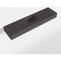 Mondiaz LEX Dark_grey vrijhangende solid surface wastafel 120cm. Positie wasbak midden