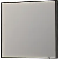 Ink Spiegel sp19 rechthoek in stalen kader met indirecte colour changing led verlichting 100x4x80 cm mat zwart