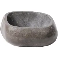 Boss & Wessing Waskom bws stone rond 30-35x15x1,5 cm gepolijst riviersteen grijs