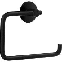 Smedbo Toiletrolhouder met Ronde bevestigingsplaat Beslagboden Geborsteld Edelstaal Zwart 10x13,6x3