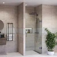 Boss & Wessing Douchedeur bws portos profielloos gunmetal 90x200 cm helder glas 8 mm nano coating