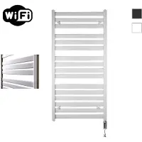 Sanicare Elektrische radiator hwv - moda met wifi 120x60 cm mat wit 876w met thermostaat chroom rechtsonder