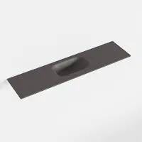 Mondiaz eden dark_grey solid surface inleg wastafel voor toiletmeubel 90 cm. Positie wasbak midden