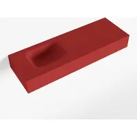 Mondiaz lex fire vrijhangende solid surface wastafel 90 cm. Positie wasbak links