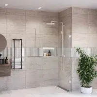 Boss & Wessing Inloopdouche bws portos rvs look 100x200 cm helder glas 8 mm nano coating