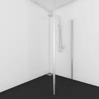 Van Rijn douchewand rvs paal 8 mm | helder glas | inloopdouche