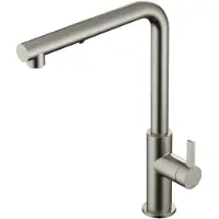 Hotbath Ace AC042 keukenmengkraan en uittrekbare duo-spray handdouche geborsteld nikkel