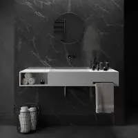 Ideavit Wastafel solidbliss 140x40x20 cm solid surface 1 opberg vak mat wit