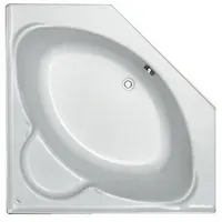 Plieger Contour compact hoekbad acryl vijfhoekig 125x125x42cm met poten wit