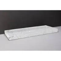 Forzalaqua Wastafel Palermo Carrara Gepolijst & Gekapt 100,5x51,5x9 cm 2 Kraangaten