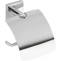 Sapho Toiletrolhouder X-Square 13.5x15.5 cm met Klep Chroom