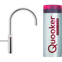 Quooker cube fusion round mat zwart met combi boiler