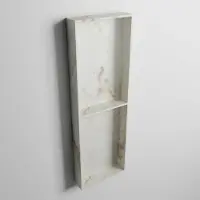 Mondiaz EASY Nis 59,5x29,5cm in solid surface kleur Frappe. 3 vakken geschikt voor in- of opbouw