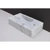 Forzalaqua Fontein venetia carrara gepolijst 40x22x10 cm kraangat rechts