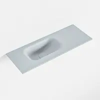 Mondiaz eden clay solid surface inleg wastafel voor toiletmeubel 60 cm. Positie wasbak links