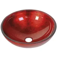 Sapho Waskom murano rond 40x14 cm glas rood
