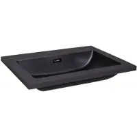 Sanilux Wastafel Quartz Classic 60x47x3 cm Keramiek Mat Zwart (1 kraangat)