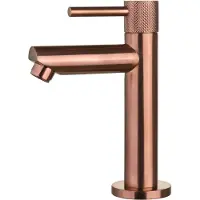 Sanilux Fonteinkraan opbouw ribb rond met geribbeld knop brons