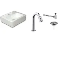 Boss & Wessing FonteinPack Mini Beta Keramiek 28x24x9 cm Wit (Keuze uit 18 kranen)