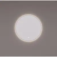 HiPP Spiegel design spv 13500 rond 120x120 cm met frame gunmetal pvd met verlichting incl. Spiegelverwarming