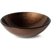 Luca Waskom sanitair vetro rond 42x42x14,5 gehard glas incl. Wastafelhouder copper