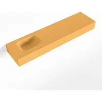 Mondiaz LEX Ocher vrijhangende solid surface wastafel 120cm. Positie wasbak links