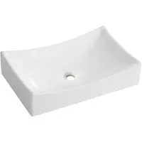 Boss & Wessing Bws opzetwastafel gaia keramiek geen overloop 540x340x120mm wit