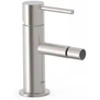 Tres Bidetmengkraan study exclusive 1-hendel uitloop recht 8 cm rond rvs