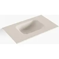 Mondiaz lex linen solid surface inleg wastafel voor toiletmeubel 50 cm. Positie wasbak midden