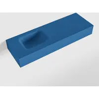 Mondiaz lex jeans vrijhangende solid surface wastafel 90 cm. Positie wasbak links