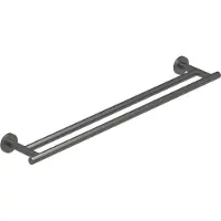 Ivy Aia Handdoekrek Dubbel Wandmodel 60 cm Geborsteld Metal Black PVD