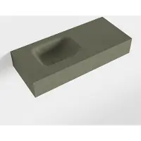 Mondiaz lex army vrijhangende solid surface wastafel 70 cm. Positie wasbak links