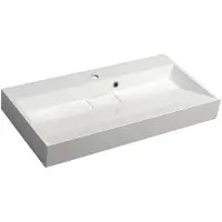 Sapho Wastafel amur rechthoek 90x46x12.5 cm cast marble wit