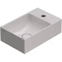 Globo Wastafel t-edge inclusief kraangat zonder overloop 40x25x12 cm wit
