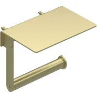 Ivy Aia Accessoires Toiletrolhouder met platteau Geborsteld mat goud PVD