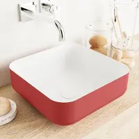 Mondiaz binx waskom solid surface 36 cm kleur fire /talc