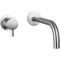 Sanimex Inbouw wastafelkraan bellezza bagno 1-hendel uitloop gebogen 25 cm geborsteld rvs