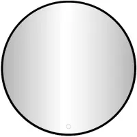 Best design Badkamerspiegel venetie nero led verlichting 80x80 cm rond mat zwart