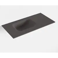 Mondiaz LEX Dark_grey solid surface inleg wastafel voor toiletmeubel 60cm. Positie wasbak links