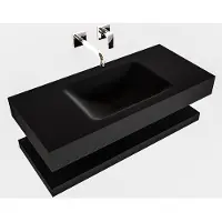 Boss & Wessing Badkamermeubel bws ibiza 100 cm met planchet solid surface mat zwart