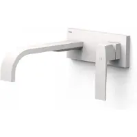 Tres Wastafelmengkraan inbouw slim exclusive lange gebogen uitloop en lange hendel mat wit