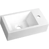 Sapho Small Amarok Kunstmarmeren wastafel 40x22cm, rechts/wit