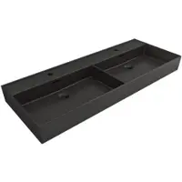Plieger Wastafel dubbel kansas 2 kraangaten met overloop 120x46,6 cm