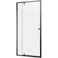 Sealskin Contour draaideur voor nis 100 cm, 200 cm hoog, zwart, 6 mm helder veiligheidsglas CCD201006195100