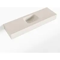 Mondiaz LEX Linen vrijhangende solid surface wastafel 100cm. Positie wasbak midden