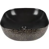 Differnz Safari Waskom 41.5x41.5x14cm Keramiek Snake Zwart/goud