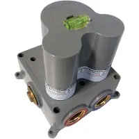 Brauer Inbouwthermostaat Brushed Carving met Ronde knop en Rozet Geborsteld RVS