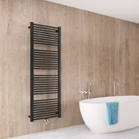 Instamat Designradiator Rim 170x50 cm 6 Aansl. 1/2" Incl. Wandconsoles Zwart
